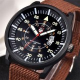 Men's Nylon Band Date Quartz Analog Business Clock Watches 233041
