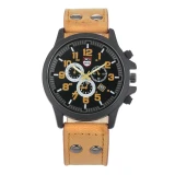 Men Fashion Leather Band Calendar Sports Quartz Wristwatches 2229310