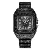 Men Famous Luxury Iced Out Square Diamond Quartz Watches 152233