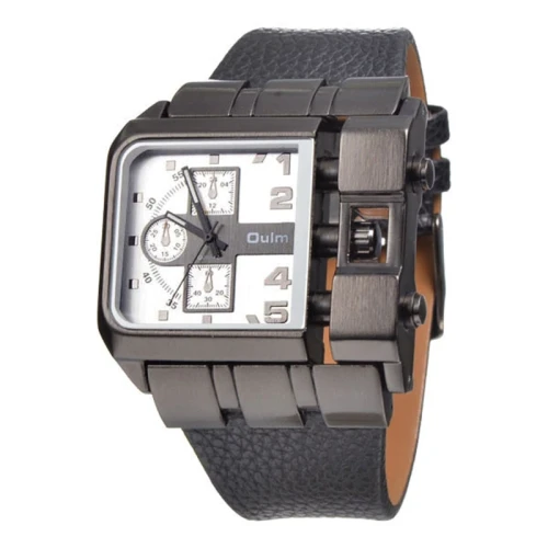 Men Leather Strap Quartz Rectangular Wrist Watches 336475