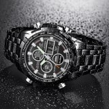 Men's Military Digital Sport  Steel Strap Quartz Clock Wrist Watches