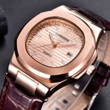 Men Fashion Leather Band Date Wristwatches 121021