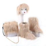 Women's Crossbody Handbags And Headbands And Leather Fur Snow Boots