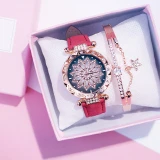 Women Fashion Starry Sky Leather Quartz Bracelet Watches SL0112