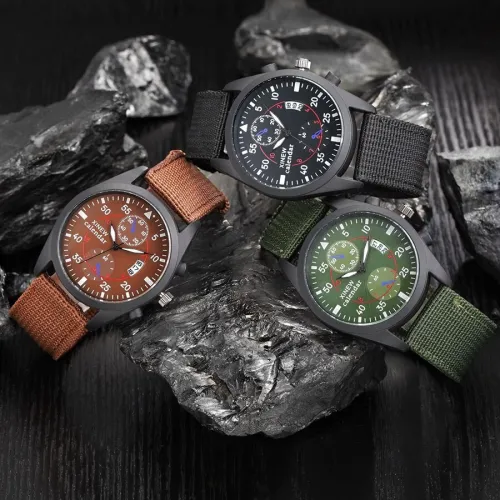 Men Fashion Outdoor Original Nylon Strap Calendar Quartz Wristwatches 224758G