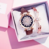 Women Fashion Starry Sky Leather Quartz Bracelet Watches SL0112