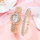 Women Rose Gold Fashion Quartz Diamond Bracelet Watches
