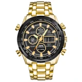 Men's Military Digital Sport  Steel Strap Quartz Clock Wrist Watches