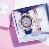 Women Fashion Starry Sky Leather Quartz Bracelet Watches SL0112