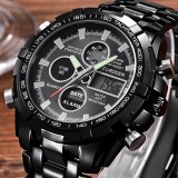 Men's Military Digital Sport  Steel Strap Quartz Clock Wrist Watches