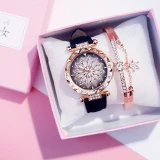 Women Fashion Starry Sky Leather Quartz Bracelet Watches SL0112