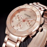 Famous Gold Crystal Quartz Stainless Steel Dress Watches 260314