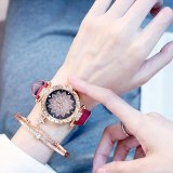 Women Fashion Starry Sky Leather Quartz Bracelet Watches SL0112