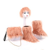 Women's Crossbody Handbags And Headbands And Leather Fur Snow Boots