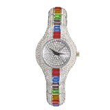 Women Small Round Sweet Girl's Quartz Rainbow Diamond Watches V196107