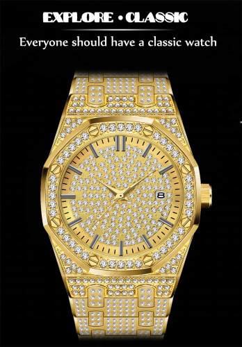 Men Luxury Hip Hop Diamond Iced Out Quartz Watches V294105
