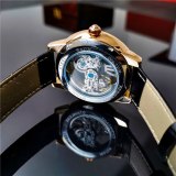 Men's High-End Handsome Hollow Mechanical Waterproof Leather Butterfly Watches