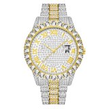 Women Gold Square Hip Hop Diamond Watches 264354