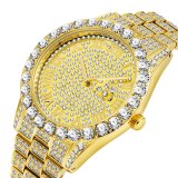 Women Gold Square Hip Hop Diamond Watches 264354