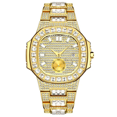 Men Luxury Date Quartz Hip Hop Wrist Waterproof Watches V2991010