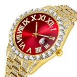 Women Diamond Bracelet Stainless Steel Quartz Wristwatches 26434-34