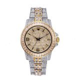 Men Diamond Stainless Steel Waterproof Quartz Wristwatches v291102