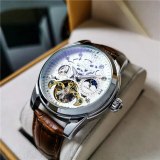 Men Mechanical Leather Luxury Waterproof Skeleton Watches 170112C