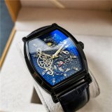 Men's Leather Butterfly Buckle Clock Alloy Wrist Watches 202132C