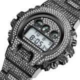 Men Hip Hop Digital Sport Waterproof Stainless Steel Watches V30415