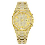 Men's Full Diamond Stainless Steel Quartz Watches V296107