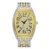 Men Luxury Unique Big Diamond Roman Numerber Quartz Wristwatches V319210