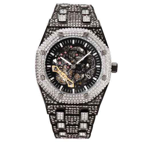 Men's Full Diamond Stainless Steel Quartz Watches V30112