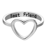 Women Heart Hollow Best Friends Finger Rings Sweet Gift CR602132