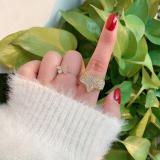 Men White Rhinestone Zircon Star Engagement Finger Rings CR653142