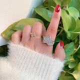 Men White Rhinestone Zircon Star Engagement Finger Rings CR653142