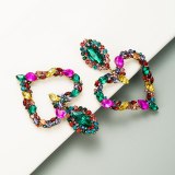 Fashion Women Colorful Heart Crystal Earrings P3593104
