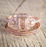 Women Luxury Wedding Filled Crystal Zircon Finger Rings CR611425