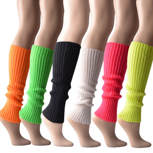 Women Color Wool Knitted Leg Halloween Party Leg Warmers Socks TT00112
