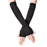 Fashion Women Striped Warmer Knitted Long Fingerless Gloves ST-2536