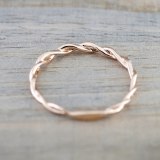 Thin String Twist Ring Rose Gold Color Mini Finger Rings CR096107