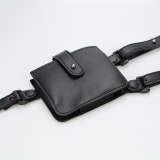Men Leather Hidden Secret Agent Double Shoulder Handbags