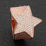 Men White Rhinestone Zircon Star Engagement Finger Rings CR653142