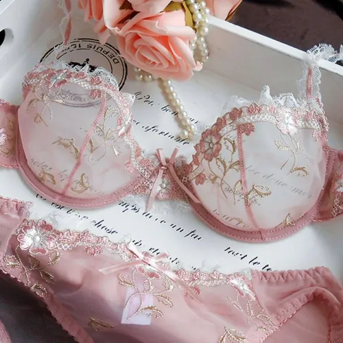 Women Sexy Transparent Lace Push Up Bra Underwear 912637