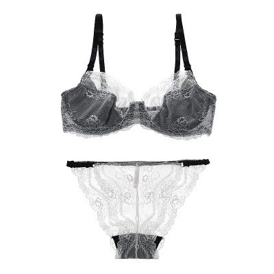 Women's Sexy Transparent Lace Underwear Bra Set 1600112