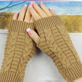 Winter Women Knitted Fingerless Combing Fine Wool Gloves ST7081