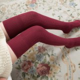 Women Cotton Over Knee High Tube Thick Needle Twist Socks CTW71728