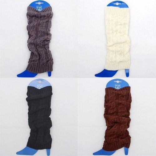 Women Fashion Winter Crochet Knitted Leg Warmers Legging Knee High Socks