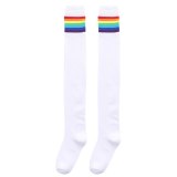 Women's Sexy Over-Knee Boot Cotton Knitted Leg Warmers Stripe Stockings CTW70718