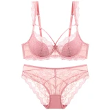 Women Lace Bra and Panties Set Underwear With Bandage Lingeries 927182