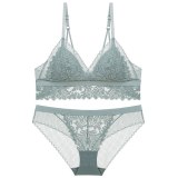 Women Comfortable Breathable Lace Sexy Underwear Bra Set 5079810